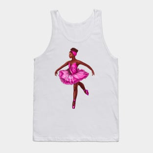 Ballet African American ballerina in pink tutu black woman with afro hair dancer dancing dance Tank Top